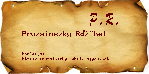Pruzsinszky Ráhel névjegykártya